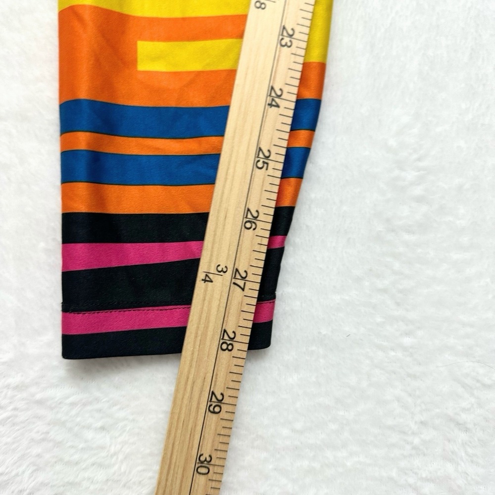 Nike Pro HyperWarm Leggings XS Multicolor Striped Graphic Retro 80s Rainbow pant - Picture 4 of 10